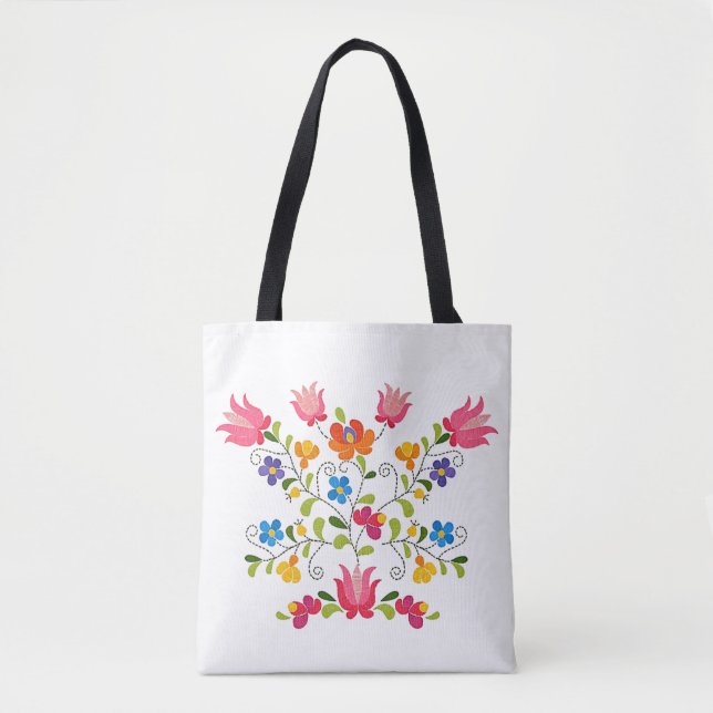 Floral embroidery  tote bag (Front)