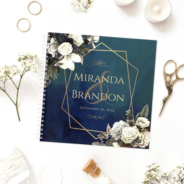 Floral Emerald Green Wedding Guest Book (Creator Uploaded)