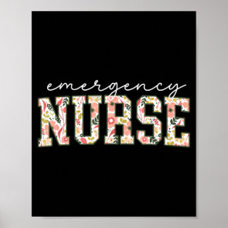 Floral Emergency Nurse New Er Nurse Emergency Poster