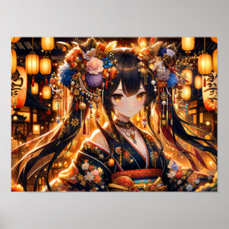 Floral Empress at Lantern Festival Poster