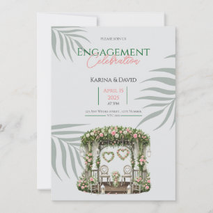 Floral Engagement Card Garden Vows