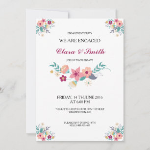 Floral Engagement Party Invitation