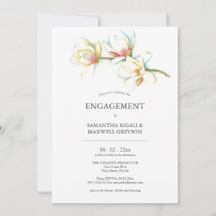 Floral Engagement Party Invitations Watercolor