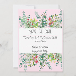 floral engagement save the date invitation