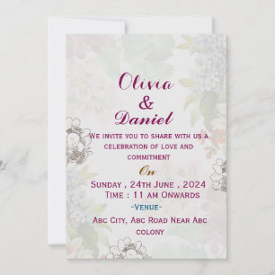 Floral English Wedding Invitations 