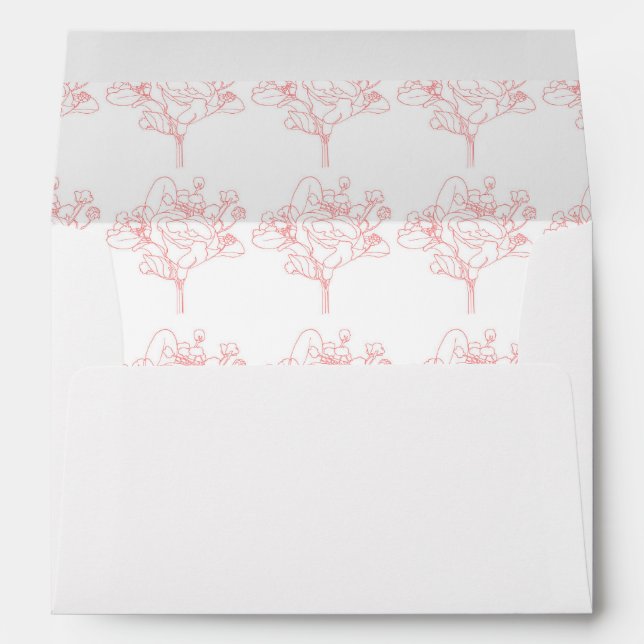 Floral envelope (Coral) (Back (Bottom))
