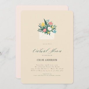 Floral Envelope Virtual Bridal Shower Invitation