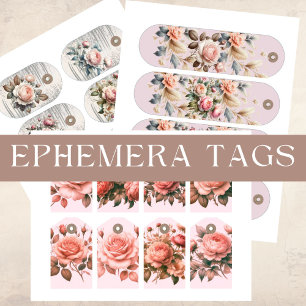 Floral Ephemera Decoupage Scrapbook Junk Journal