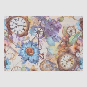 Floral Ephemera Steampunk decoupage Tissue Paper