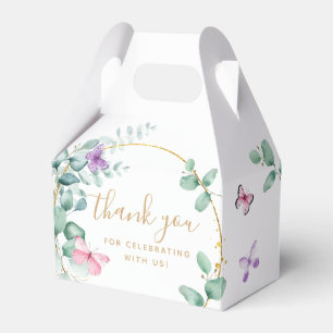 Floral Eucalyptus Butterfly Baby Shower Thank You Favour Box