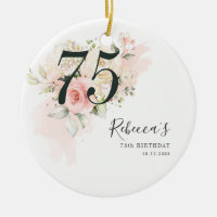 Floral Eucalyptus Foliage Pink 75th Birthday