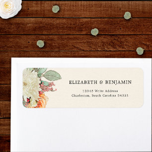 Floral Eucalyptus Rose Wedding RSVP Return Address