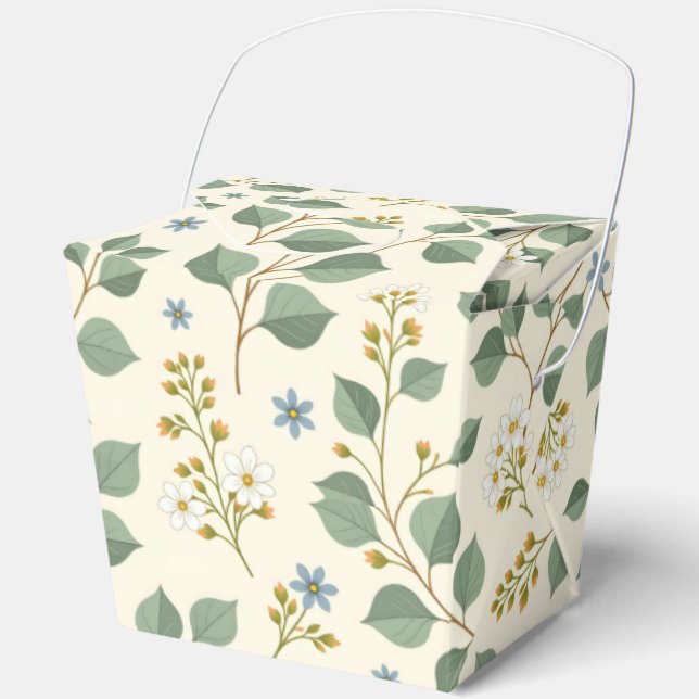 Floral eucalyptus seamless pattern favour box (Front)