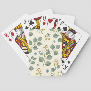 Floral eucalyptus seamless pattern playing cards