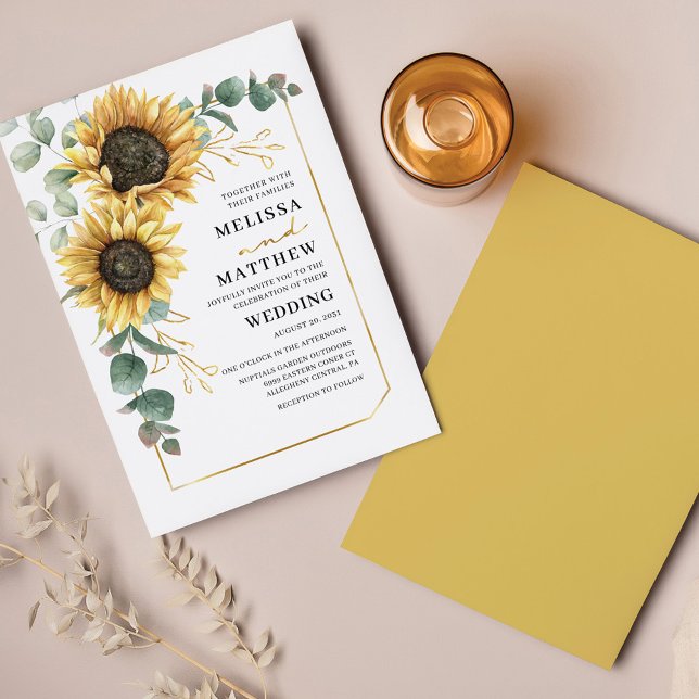 Floral Eucalyptus Sunflower Geometric Wedding (Creator Uploaded)
