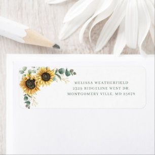 Floral Eucalyptus Sunflower Return Address