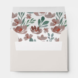  Floral Eucalyptus Terracotta Wedding RSVP Envelope