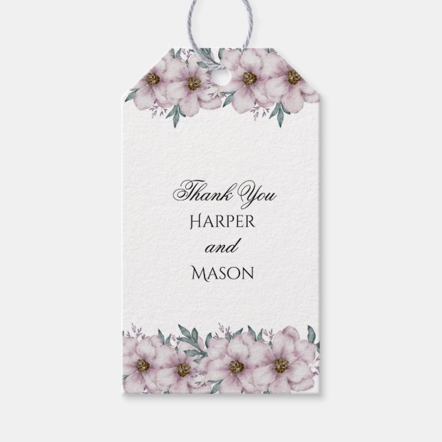 Floral Eucalyptus Wedding Gift Tags (Front)