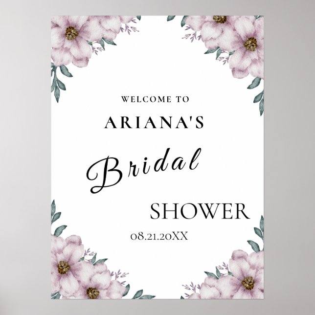 Floral Eucalyptus Wedding Sign (Front)