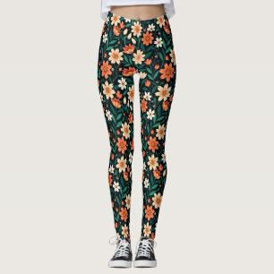 Floral Exotic Flowers Pattern-24190 Leggings
