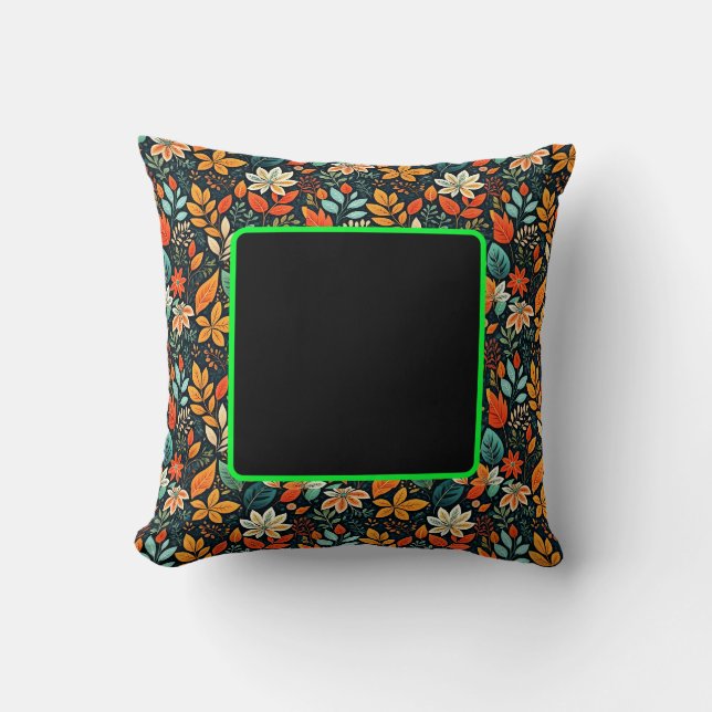 Floral Exotic Flowers Pattern Cushion (Front)