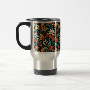 Floral Exotic Flowers Pattern Travel Mug