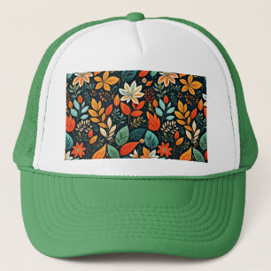 Floral Exotic Flowers Pattern Trucker Hat