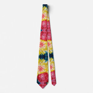 Floral Explosion Abstrcat Painting Tie
