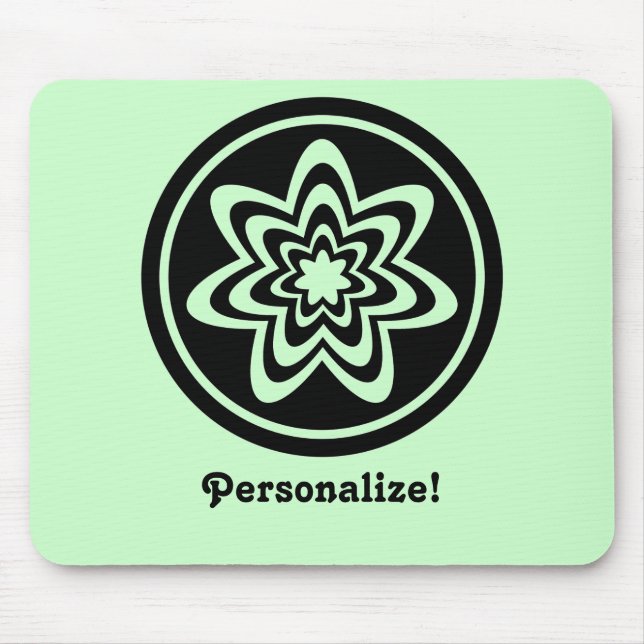 Floral Explosion Mousepad, Black Mouse Mat (Front)