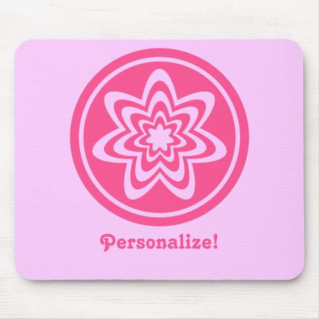 Floral Explosion Mousepad, Pink Mouse Mat (Front)