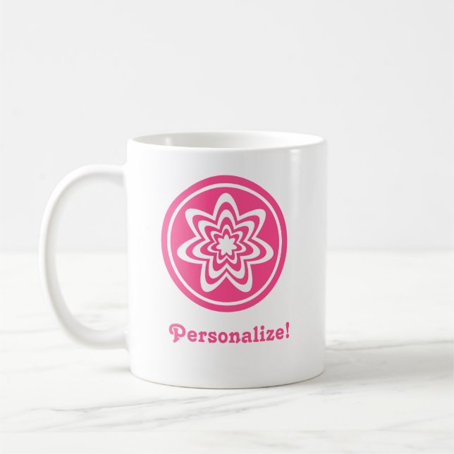 Floral Explosion Mug, Pink Coffee Mug (Left)