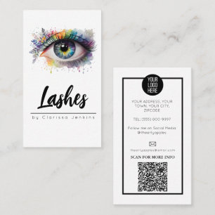 floral eye Lashes Eyelash Extensions makeup Business Card