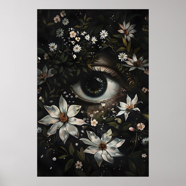 Floral Eye Printable, Botanical Gothic Wall Art (Front)