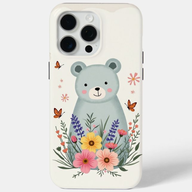 Floral Fable Bear Phone Case (Back)