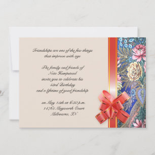 Floral fabric pattern invitation