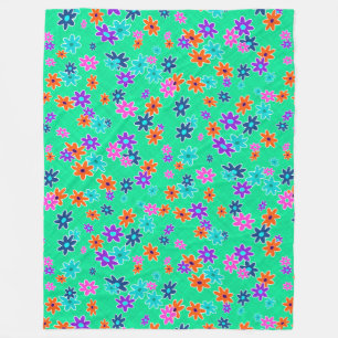 Floral Fabric Seamless Pattern coloured Fleece Blanket