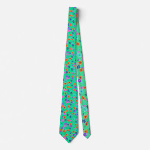 Floral Fabric Seamless Pattern coloured Tie