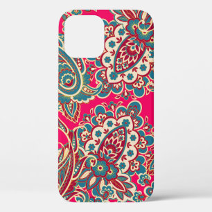 Floral fabric with paisley ornament seamless patte iPhone 12 case