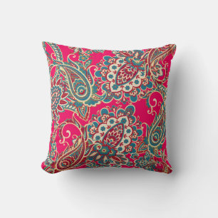Floral fabric with paisley ornament seamless patte cushion