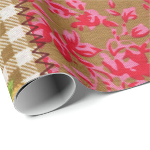 Floral Fabric Wrapping Paper