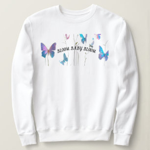 Floral Face – Beautiful Woman & Flowers Split Art Sweatshirt