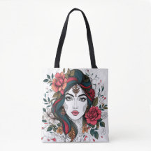 Floral  Face – Boho Beauty Tote