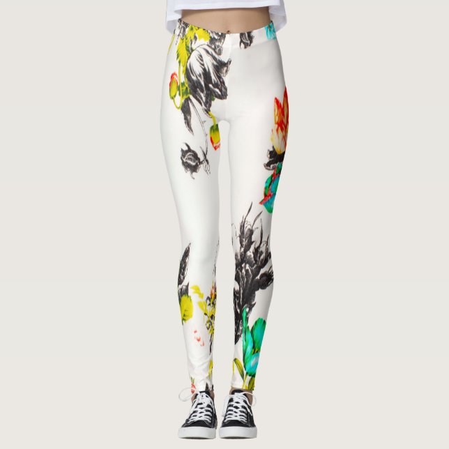 FLORAL FACE LEGGING (Front)