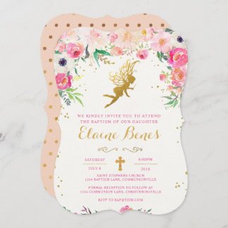 Floral Fairy Baptism Invitation