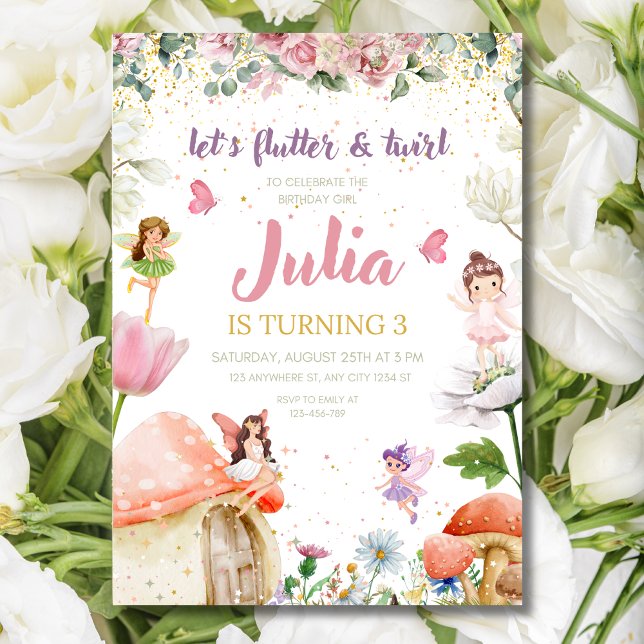 Floral Fairy Birthday Invitation, Garden Girls  Invitation (Creator Uploaded)
