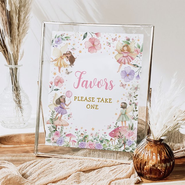 Floral Fairy Garden Birthday Favours Table Sign (Creator Uploaded)