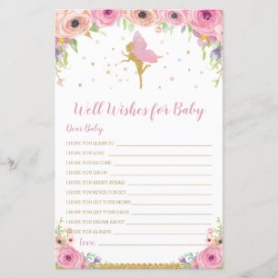 Floral Fairy Well Wishes for Baby Activity