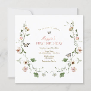 Floral Fairytale Garden Birthday Invitation
