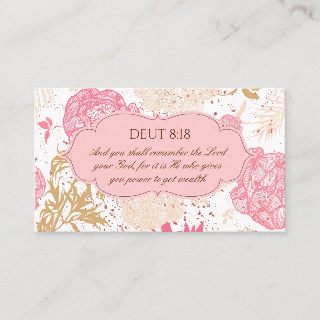 Floral Faith Christian Scripture   Business Card (Front)