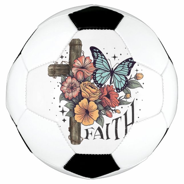 Floral Faith Cross Football (Front)